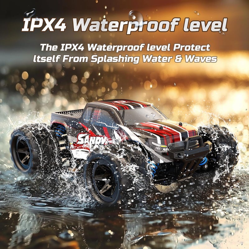 DEERC Remote Control Car High Speed RC Cars for Kids Adults 1:16 Scale 40 KM/H 4WD Off Road Monster Trucks,2.4GHz All Terrain Toy Trucks with 2 Rechargeable Battery - Image 4